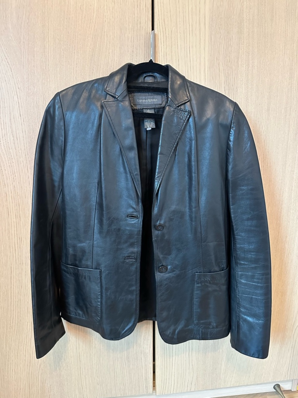 Banana Republic Black Leather Blazer